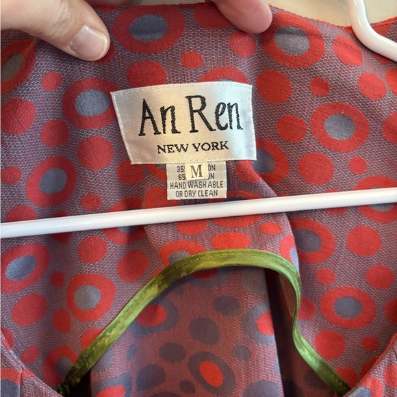 An Ren Red and White Polka Dot Dress Size Medium - Picture 3 of 8